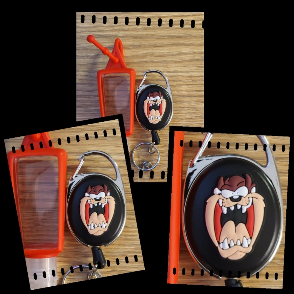 Taz Badge Clips And Sanitizer Holder